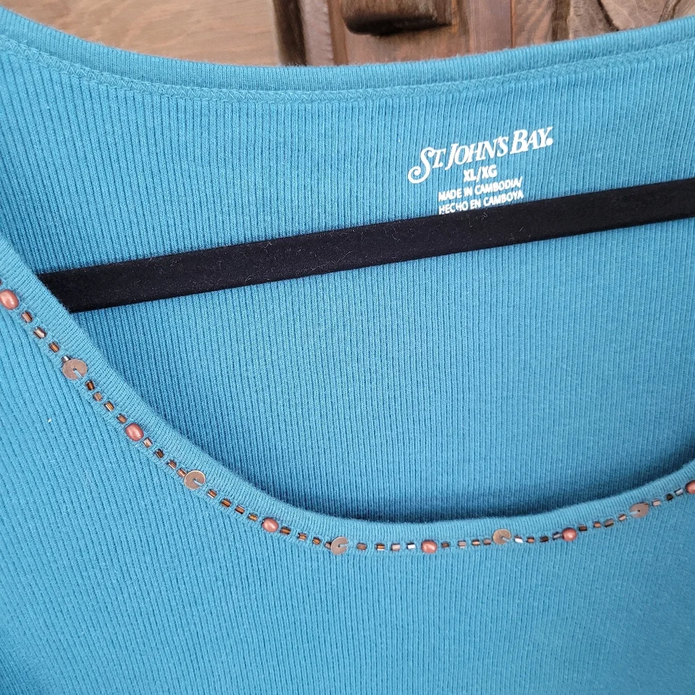 2~Embellished, Rib Tanks St. John's Bay XL - Picture 4 of 14